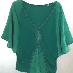 S Emerald Green Anthropologie Top